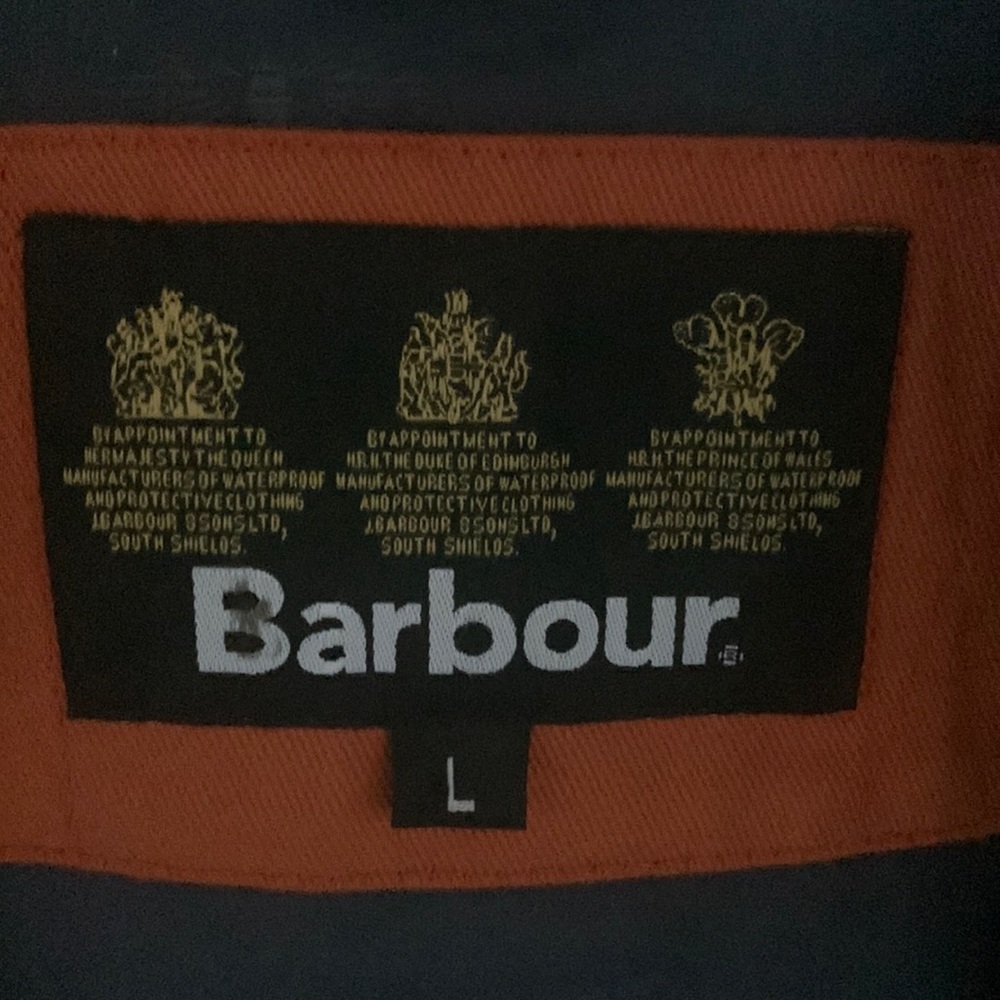 Blue Barbour wax jacket